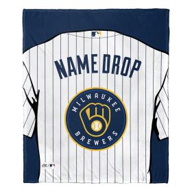[Personalization Only] OFFICIAL MLB Jersey Personalized Silk Touch Throw Blanket - Brewers