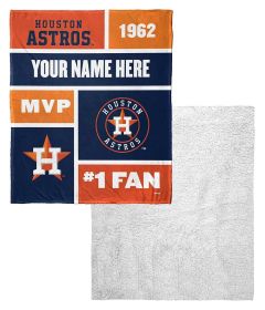 [Personalization Only] OFFICIAL MLB Colorblock Personalized Silk Touch Throw Blanket - Astros