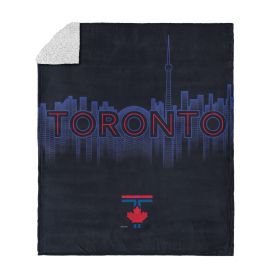 Toronto Blue Jays MLB City Connect Silk Touch Sherpa Throw Blanket 50 x 60 inches