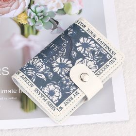 Flower Anime  Anti-degaussing Multiple Card Slots Bank  Document Package Large Capacity Card Holder (Option: Chrysanthemum)
