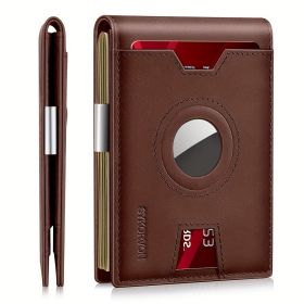 Genuine Leather Bifold Wallet For Men, Slim, RFID Blocking Card Holder Wallet, Minimalist Front Pocket Mens Wallet With Money Clip, ID Window (Color: Brown)