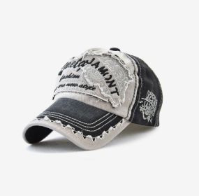Embroidered Men's Outdoor Leisure Tiger Head Sun Hat (Color: Black)