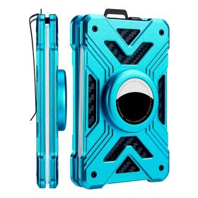 Minimalist Wallet For Men- Airtag Wallet Slim Wallet With Airtag Holder, RFID Blocking Metal Credit Card Holder Tactical Wallet With Money Clip (Color: Blue)