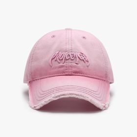 Letter Three-dimensional Embroidery Soft Top Burr Men's Baseball Cap (Option: Pink-Adjustable)