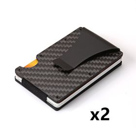 Carbon Fiber Wallet Aluminum Alloy Bank Card Holder (Option: Carbon fiber black2pcs)