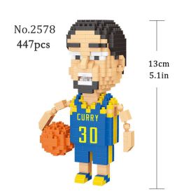 Mini Building Blocks Basketball Idol 3d Model Ornaments DIY Basketball Player Miniature Doll Building Block Toy Gift (Style: 2578 Bagged)