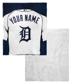 [Personalization Only] OFFICIAL MLB Jersey Personalized Silk Touch Sherpa Throw Blanket - Tigers (Type: Personalization Only)