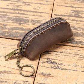 Men's Leather Multi-functional Clutch Coin Purse (Option: Dark Coffee Color)