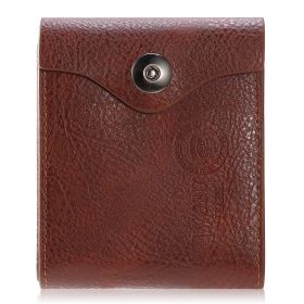 1Pc Men  Wallet PU Leather Purse Slim Card Holder Cases With 2 ID Window Coin Pocket (Color: Brown)